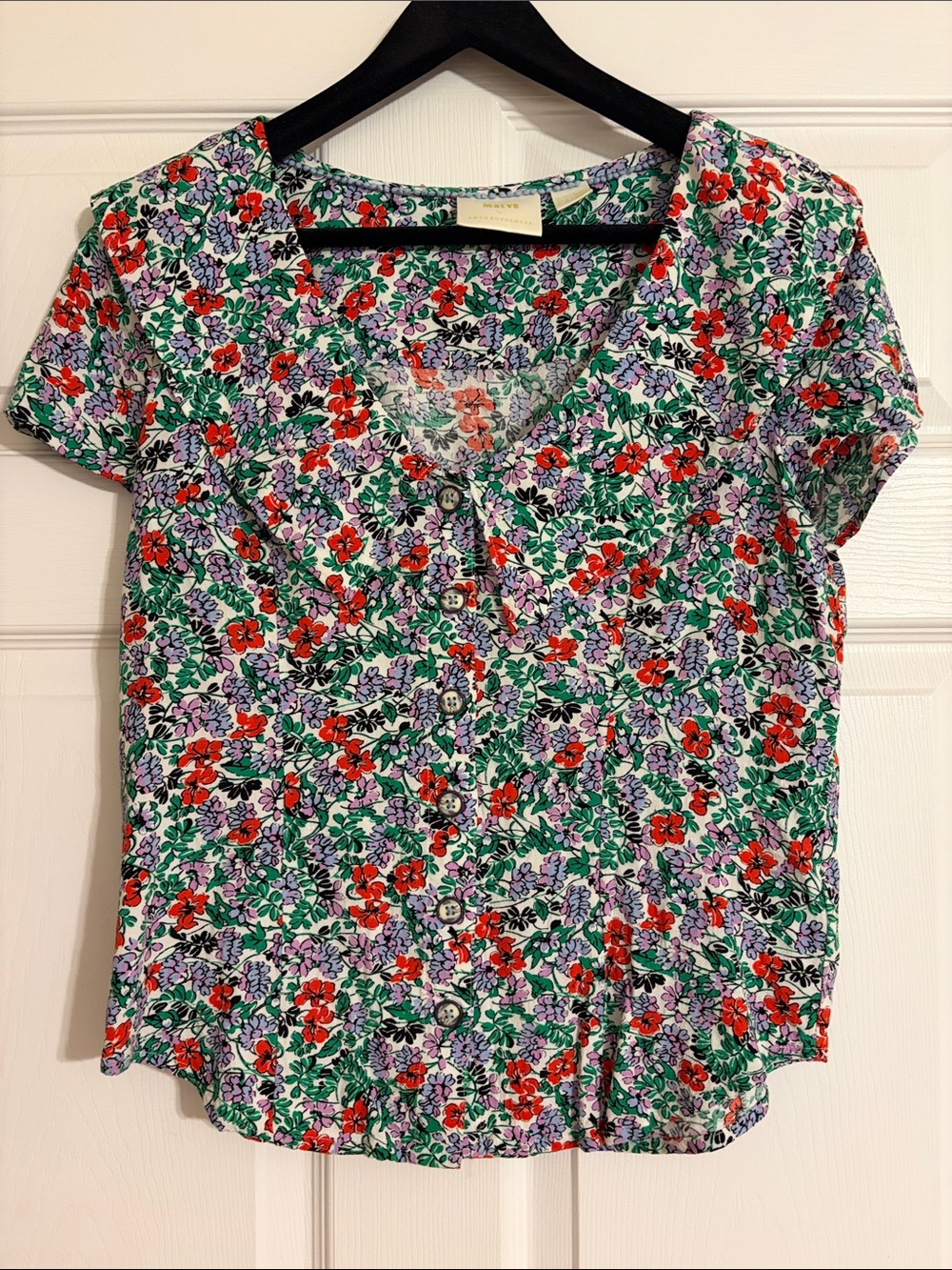 Maeve by Anthropologie Austen Collard Blouse - Floral - Size 6